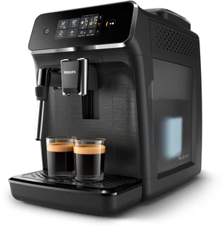 Serie 2200 Kaffeevollautomat – 2 Kaffeesorten, Klassischer Milchaufschäumer, Intuitives Touchdisplay, 100% Keramikmahlwerk, mattes Schwarz