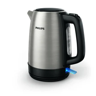 Wasserkocher – 1.7 L Fassungsvermögen mit Kontrollanzeige, Edelstahl, Pirouettenbasis (HD9350/90) 2200 Watt, ‎23 x 15.6 x 24.3 cm, Schwarz (