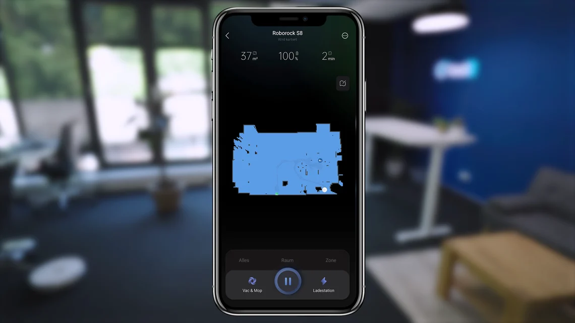 Die Karte hilft dem Roborock S8 dabei, jeden Raum effizient abzufahren.