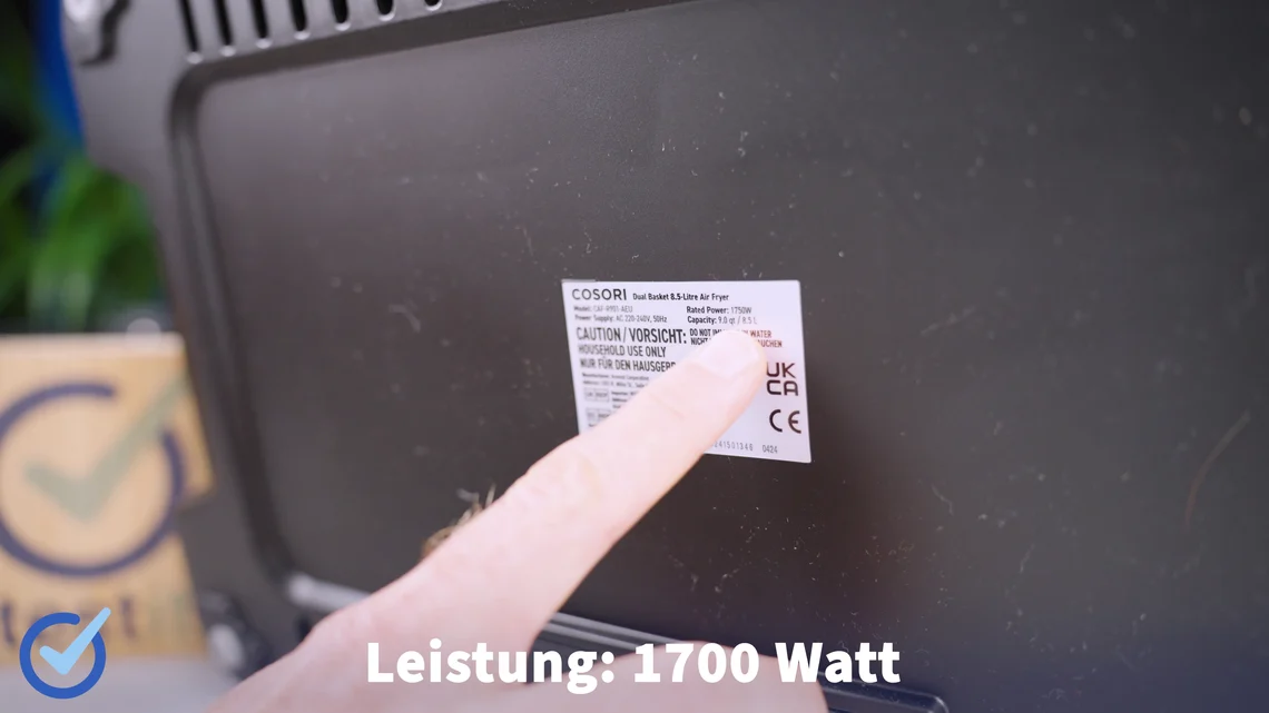 Zwar nur 1750 Watt, die aber mit einer unkomplizierten Vorheizzeit ausgeglichen werden.