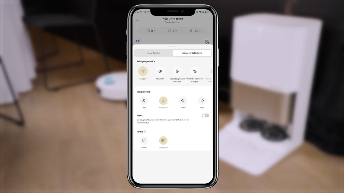 Vier Saugstufen und der Max+-Modus lassen keine Wünsche offen.
